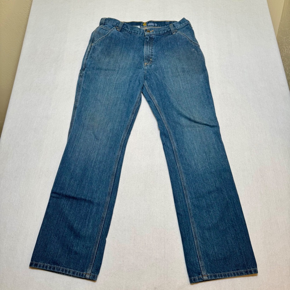 Carhartt Relaxed Fit Carpenter Jeans Mens 36x34 Blue Denim 103327-868 Utility
